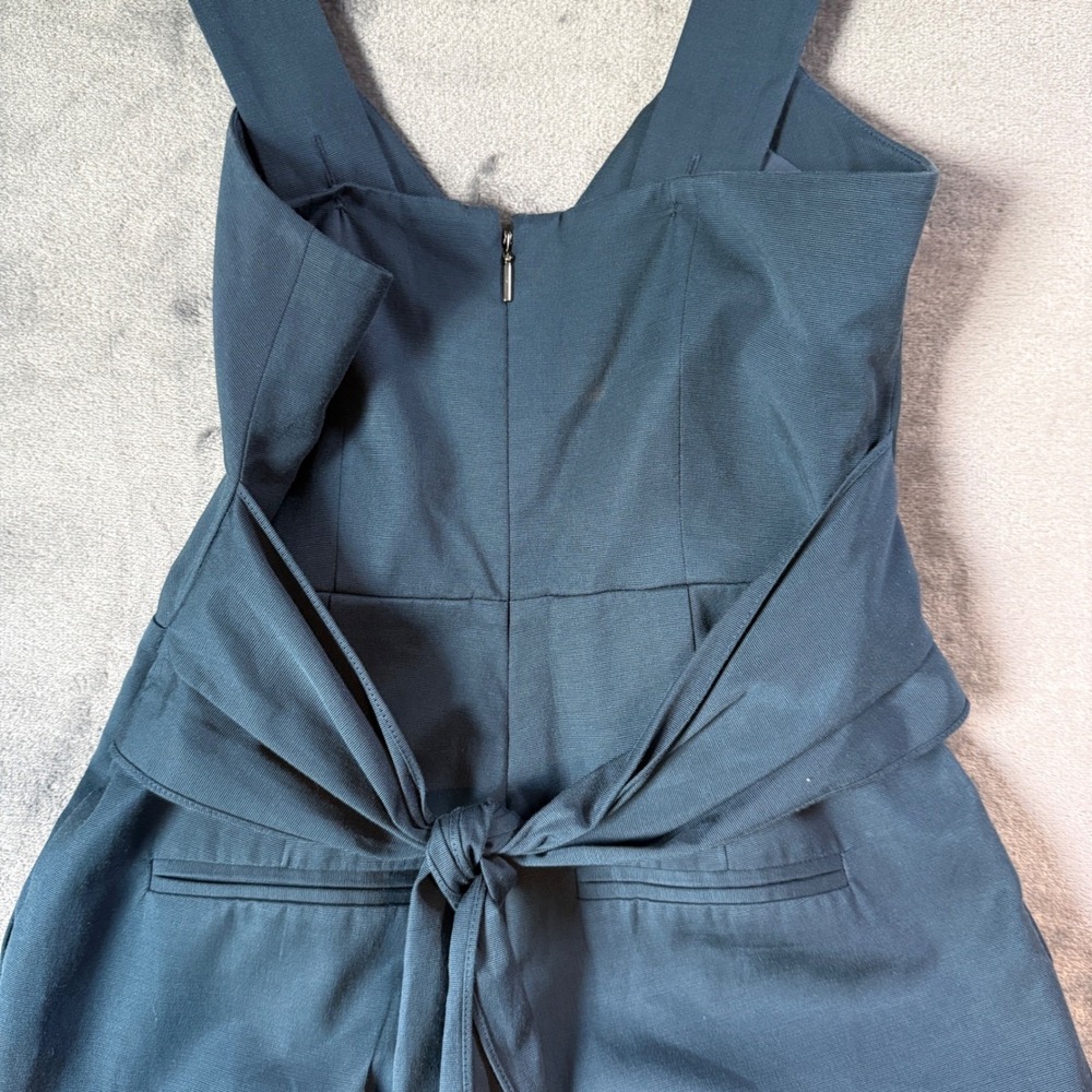 Rebecca Taylor Jumpsuit Navy Blue Wrap‎ Front Tie Back Size 00 Sleeveless Romper - Picture 6 of 8